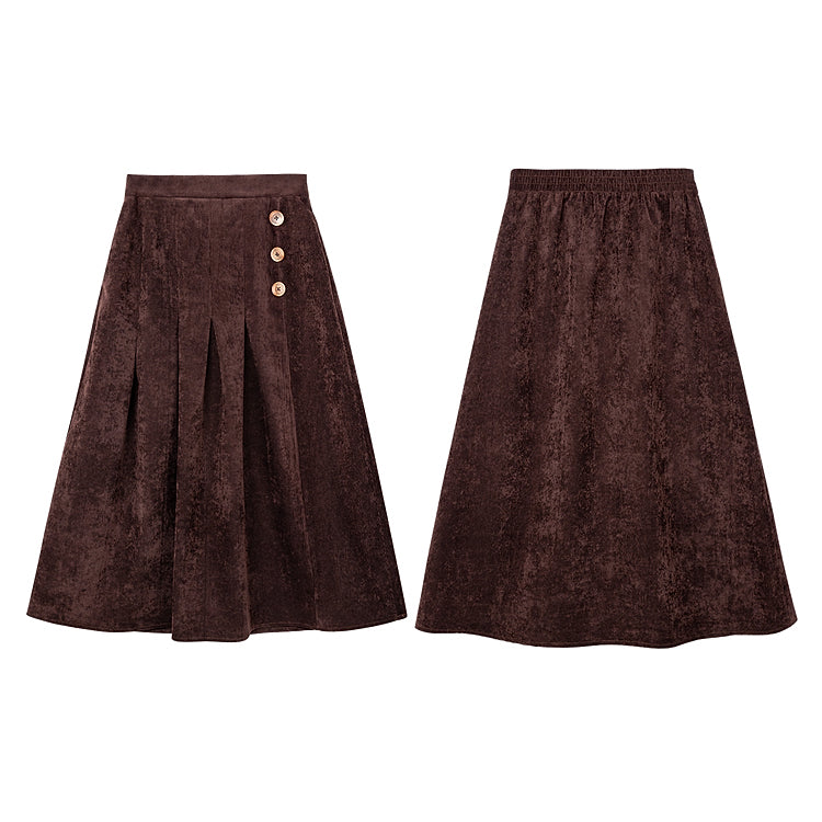 Dark Brown Corduroy Skirt