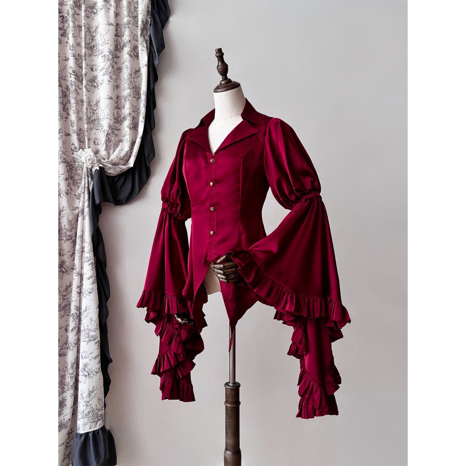 MAJOH ダブルカラー プリンセススリーブ ブラウス