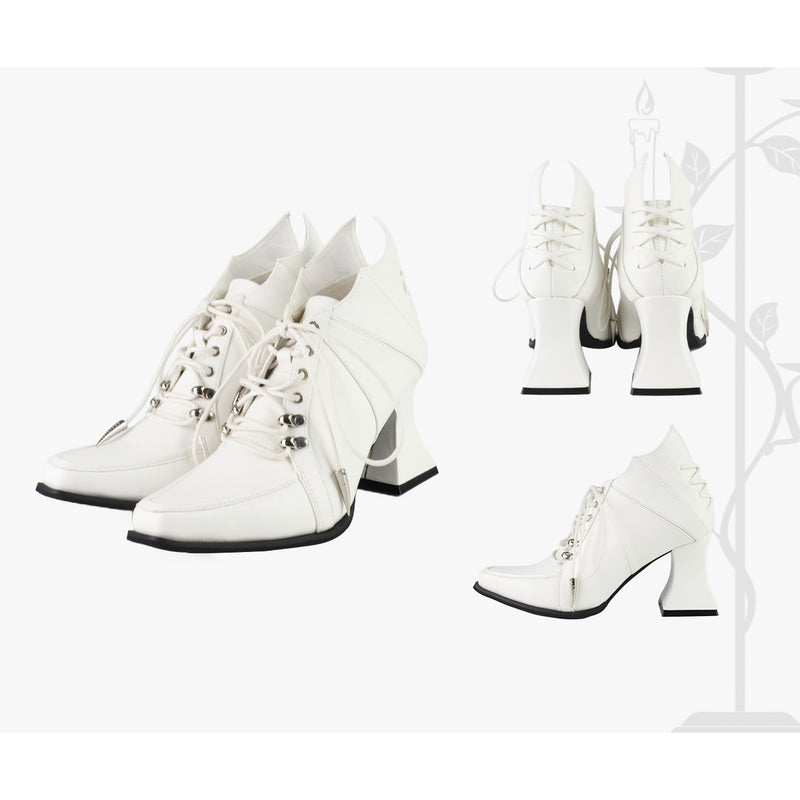Vampire Lace-up Heeled Shoes - White[2025年11月上旬-11月下旬発送予定]