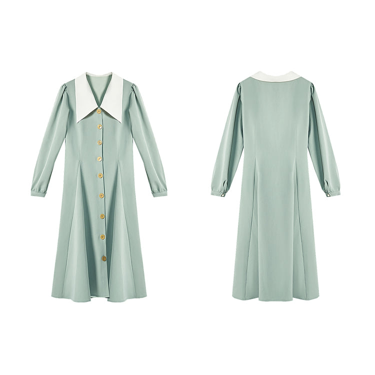 Pale Green French Retro Dress