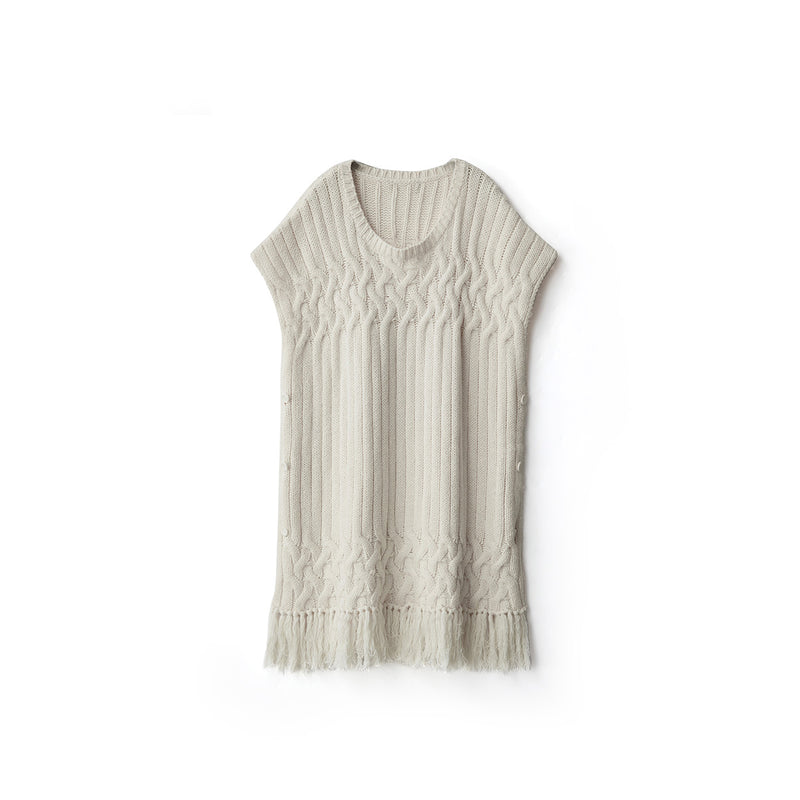 Asymmetrical Cable Knit Vest