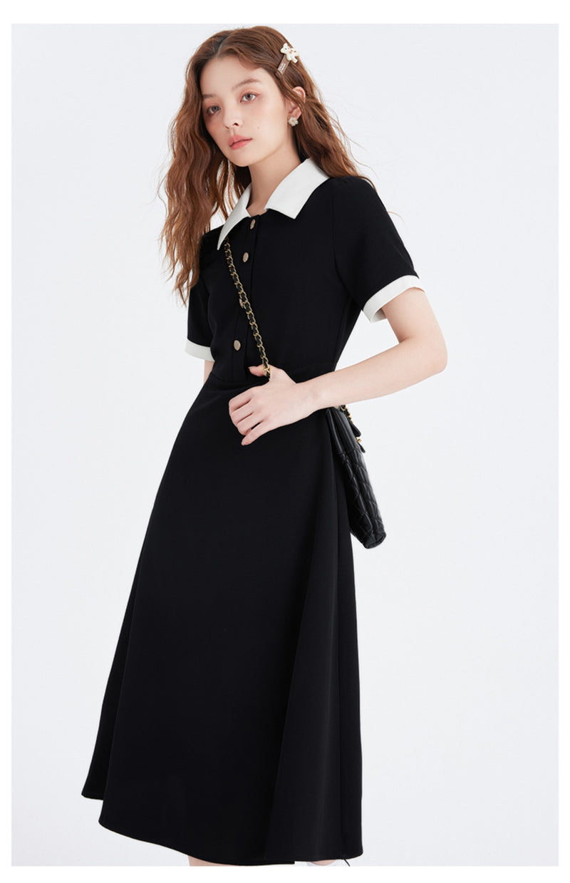 Black Lady's Velvet China Dress