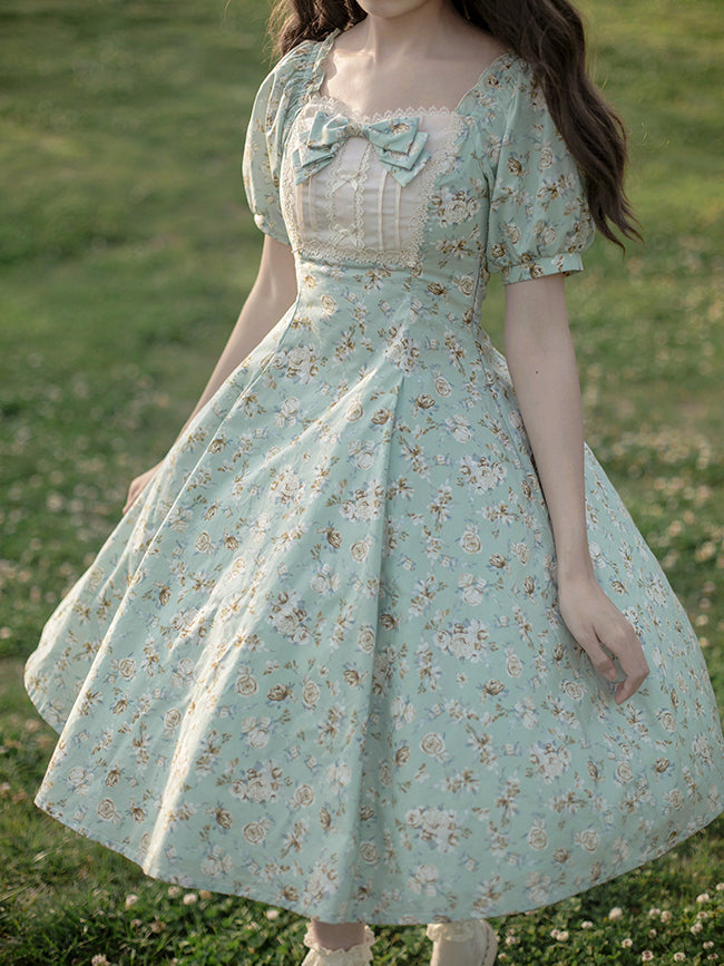 British girl's plaid ribbon dress