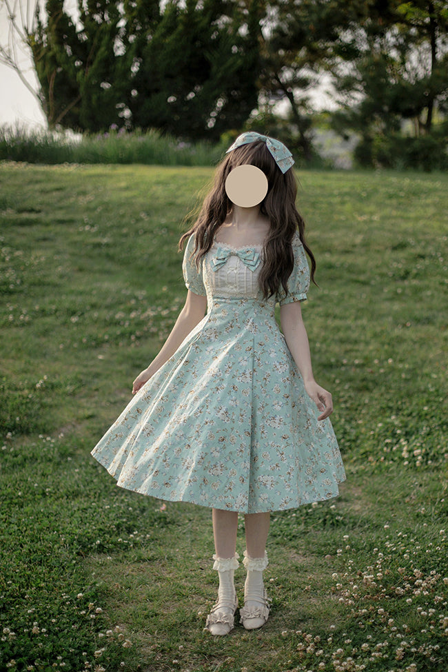 British girl's plaid ribbon dress