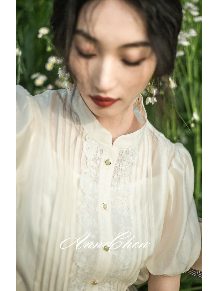 Moonlight floral embroidery cheongsam dress