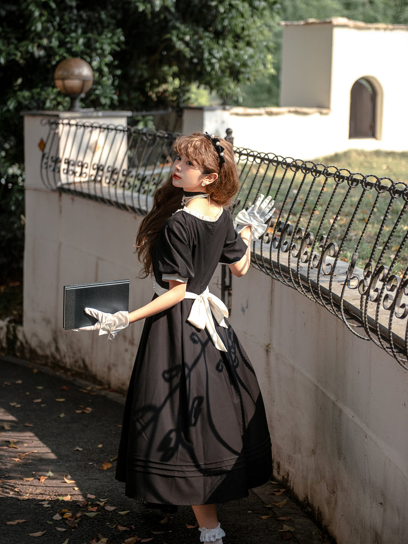 A literary dress and shawl for a young lady in black