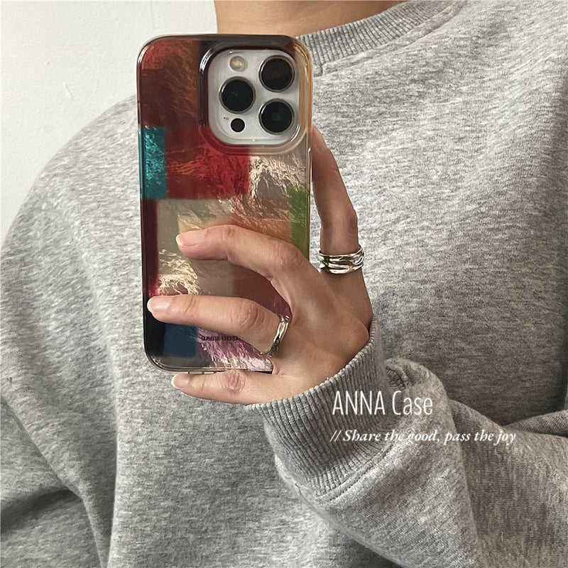 Retro Color Block iPhone Case