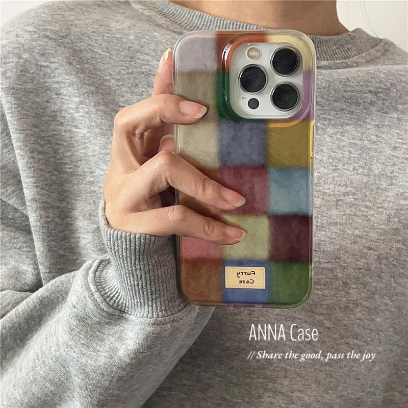 Colorful Square Check iPhone Case