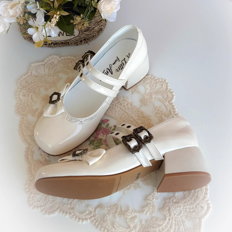 Ribbon Classical Mary Jane Shoes - Ivory[2026年3月上旬-3月下旬発送予定]