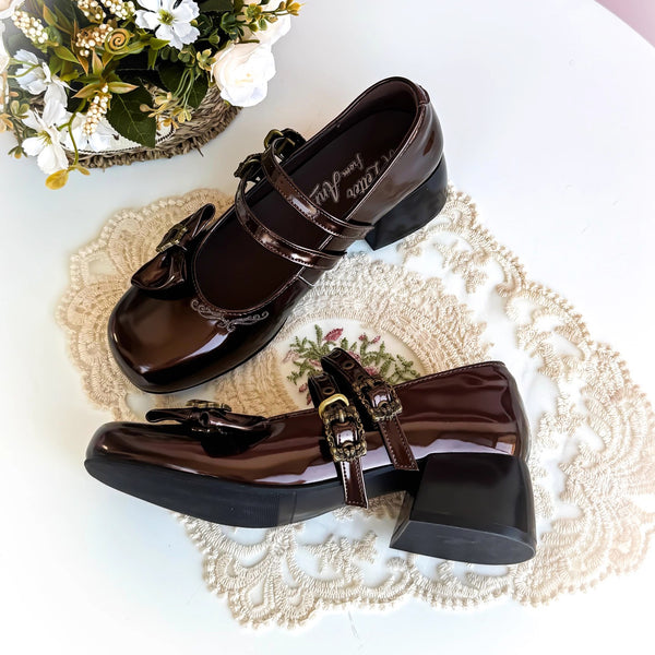 Ribbon Classical Mary Jane Shoes - Chocolate Brown[2026年3月上旬-3月下旬発送予定]