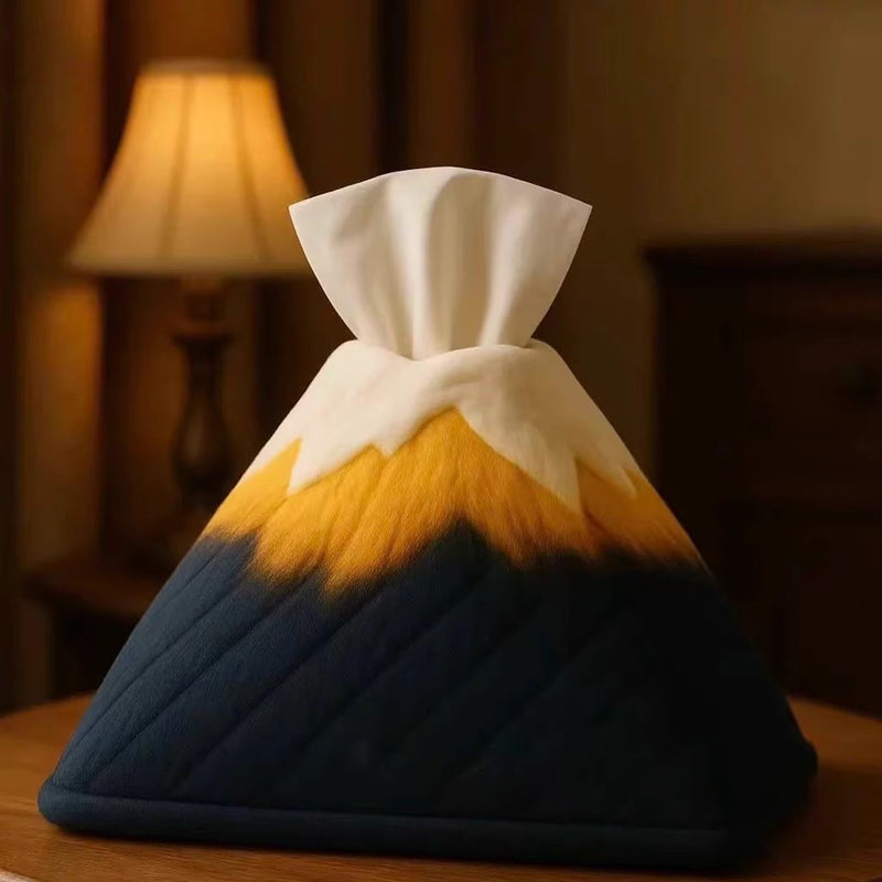 夕焼けの山のティッシュボックス