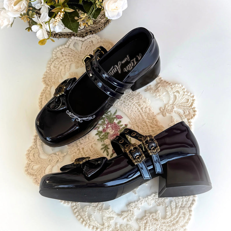 Ribbon Classical Mary Jane Shoes - Dark Navy[2026年3月上旬-3月下旬発送予定]