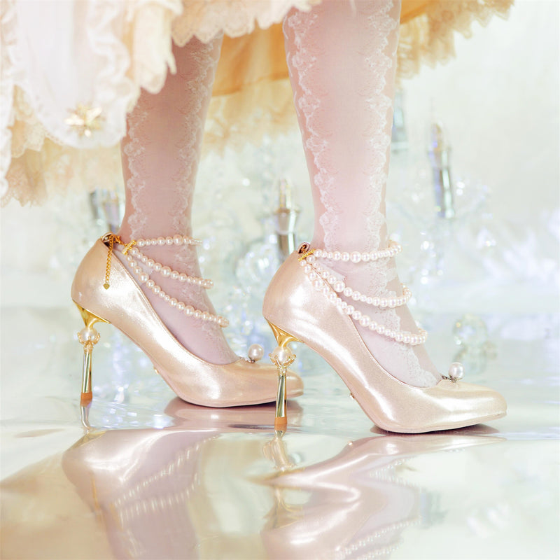 Goddess Hera's Stiletto Heel Pointed Toe Pumps - Champagne[2025年3月下旬-4月下旬発送予定]