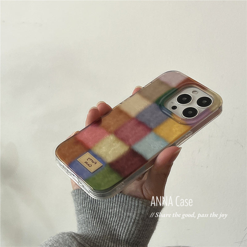 Colorful Square Check iPhone Case