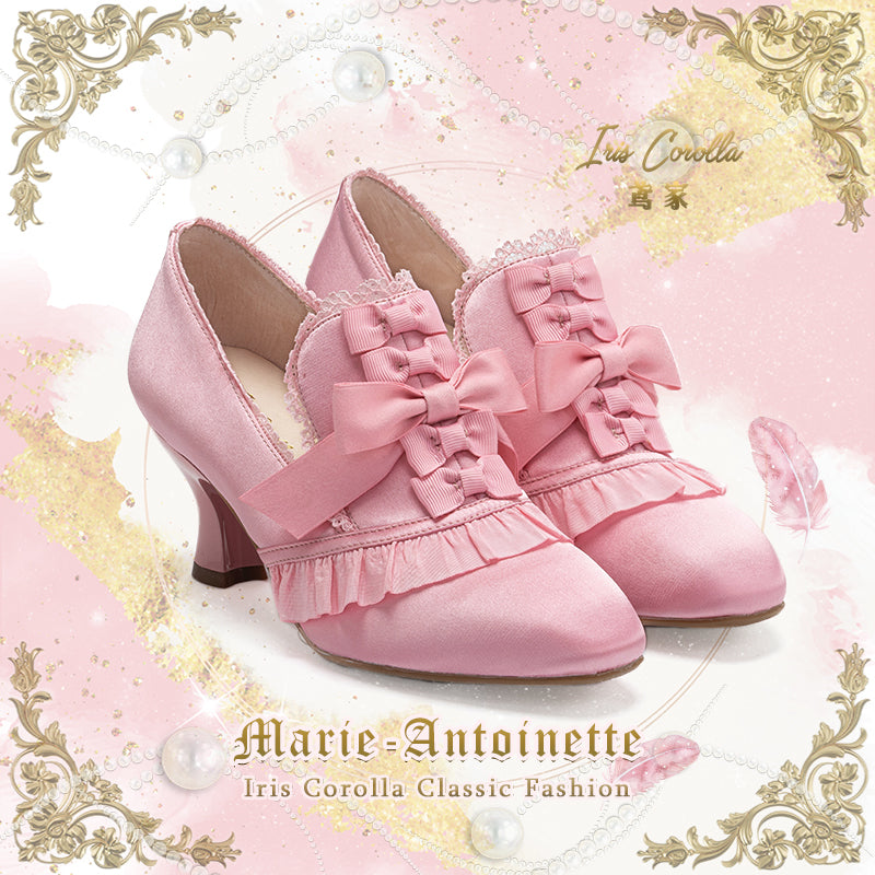 Marie Antoinette Satin Ribbon Heel Pumps - Peony[2025年7月下旬-8月中旬発送予定]