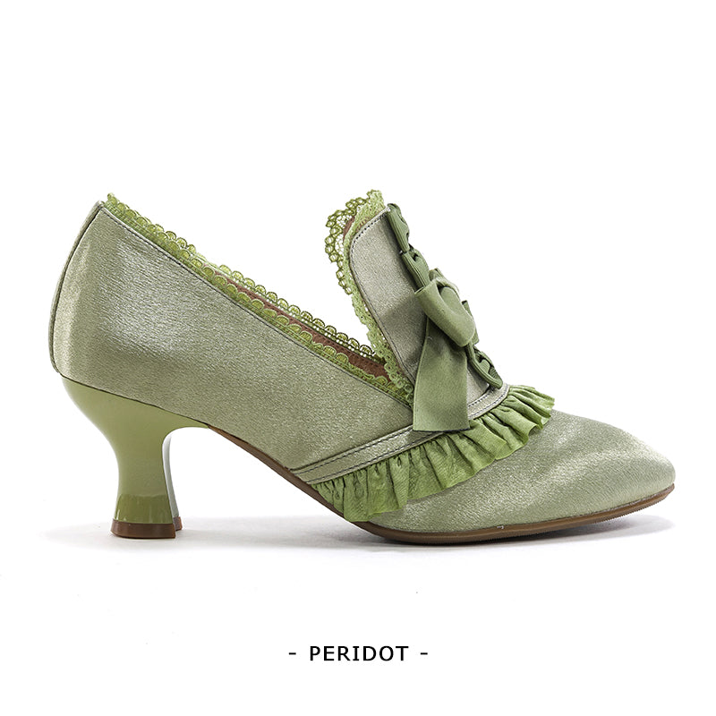 Marie Antoinette Satin Ribbon Heel Pumps - Peridot[2025年7月下旬-8月中旬発送予定]