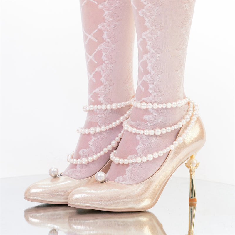 Goddess Hera's Stiletto Heel Pointed Toe Pumps - Champagne[2025年3月下旬-4月下旬発送予定]