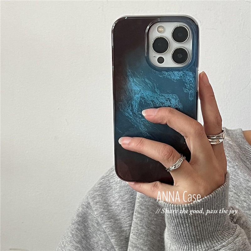 Glossy Deep Blue iPhone Case