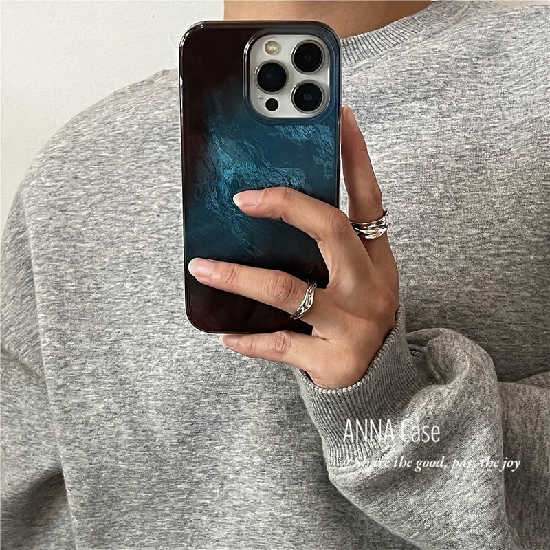 Glossy Deep Blue iPhone Case