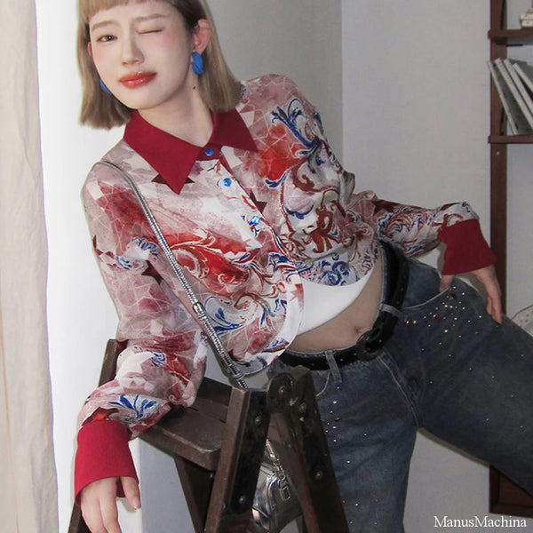 Phantom Abstract Painting Blouse