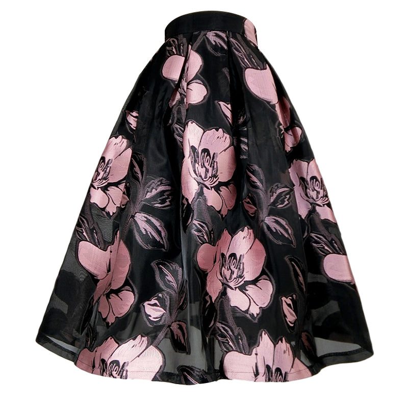 Cherry Blossom Crowd Hepburn Skirt