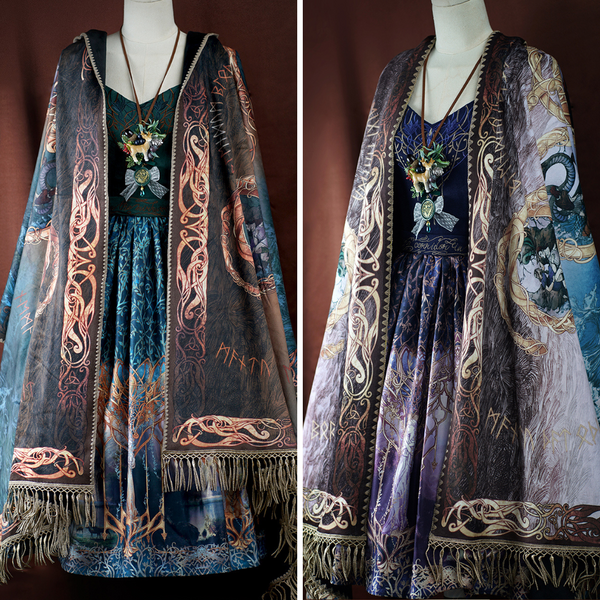 Scandinavian Mythology Pattern Long Stole [Planned to be shipped from early April to late June 2023]