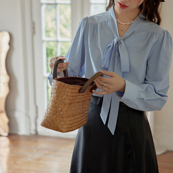 Western Lady's Ribbon Retro Blouse