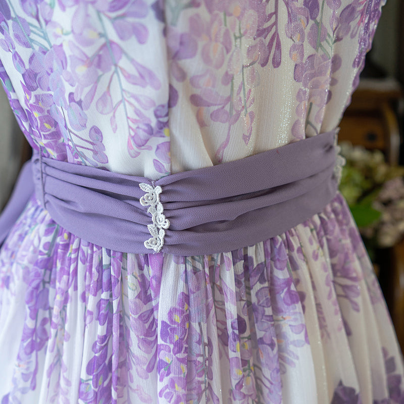 purple wisteria crowd elegant dress