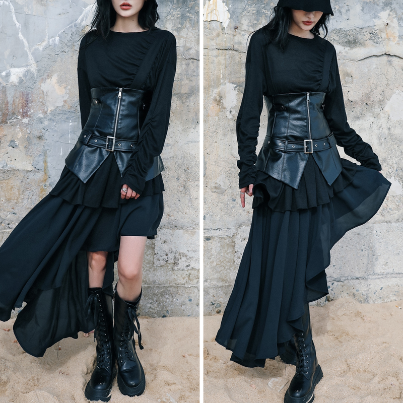 黒のお嬢様のアシンメトリーワンピース – ManusMachina