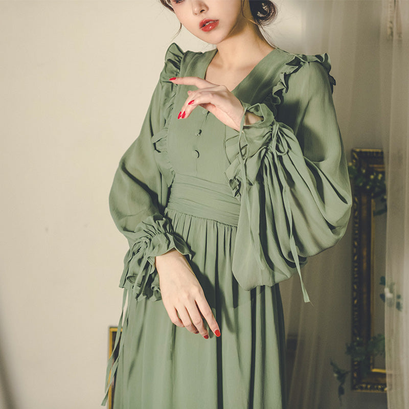 Blue and white horse lady retro dress