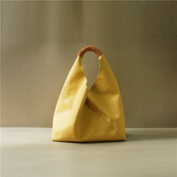 Geometric Triangle leather tote bag