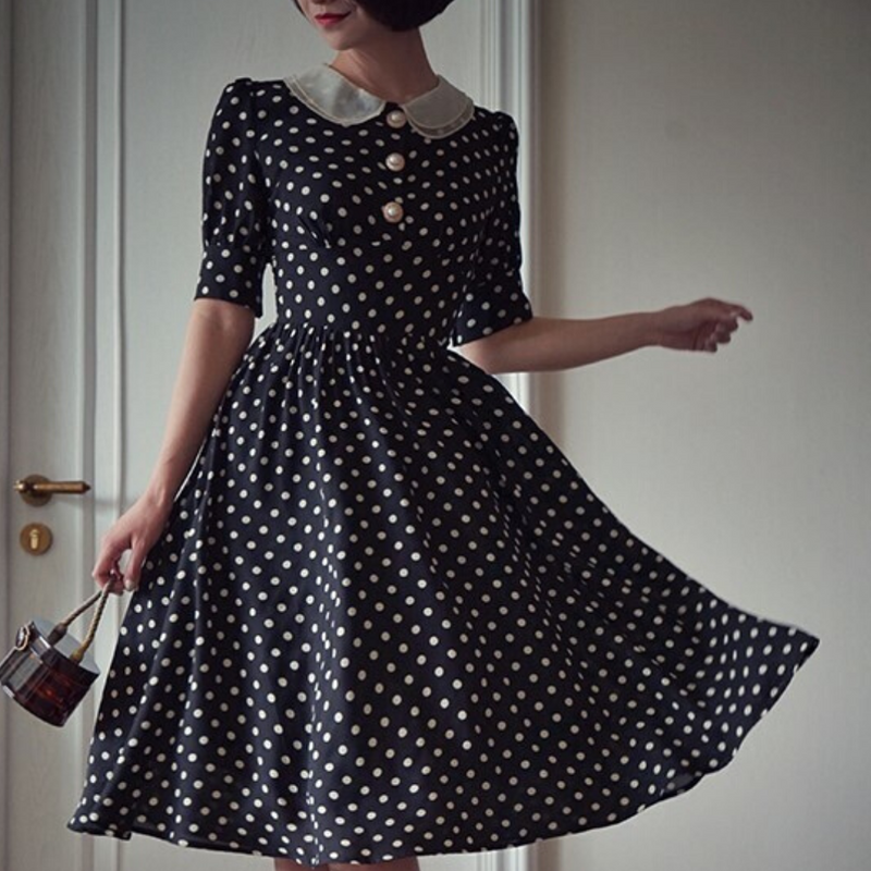 Ball gown retro polka dot dress