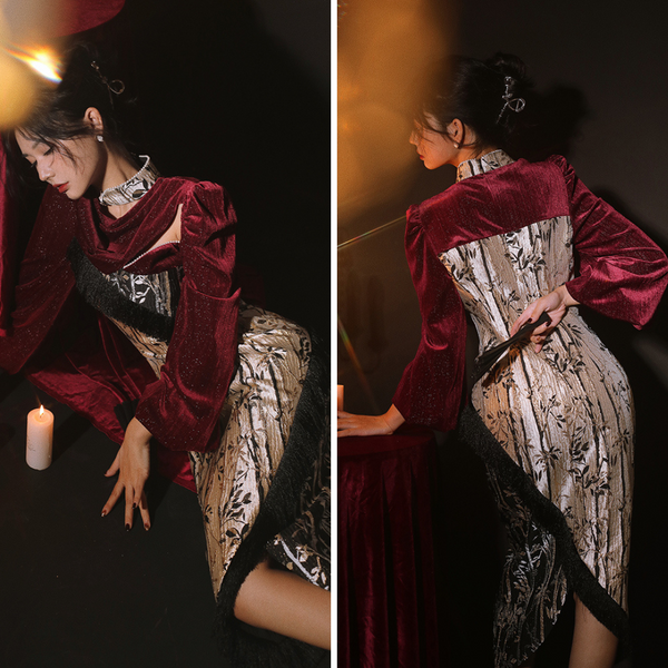 Moonlight Ball Velvet China Dress