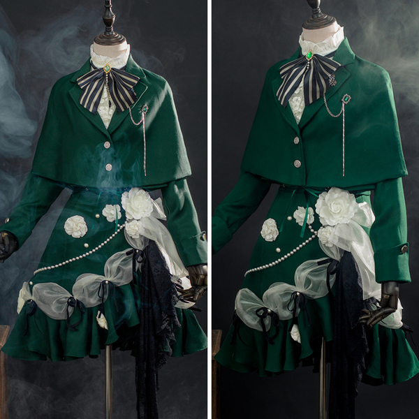 Dark Green Mage's Classical Jacket, Skirt, and Blouse [Scheduled to be shipped from early April to late April 2023]