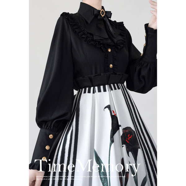 Victorian blouse of jet-black lady