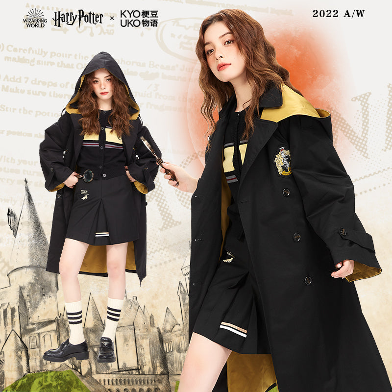magic school embroidered trench coat