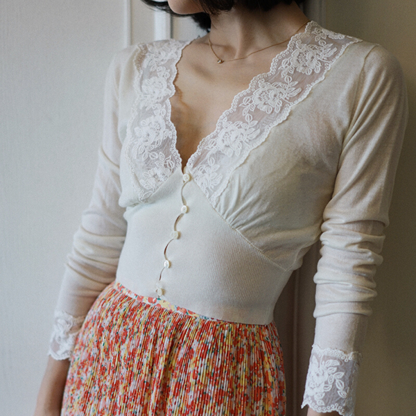 floral embroidery romantic cardigan