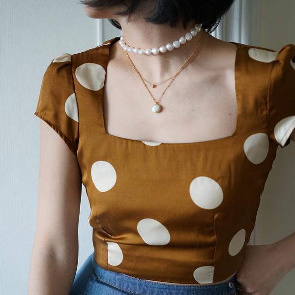 duchess polka dot vintage blouse