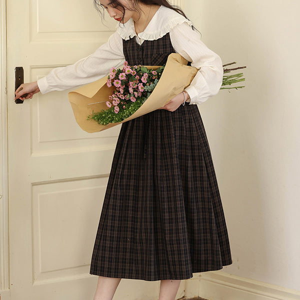 British plaid retro jumper skirt