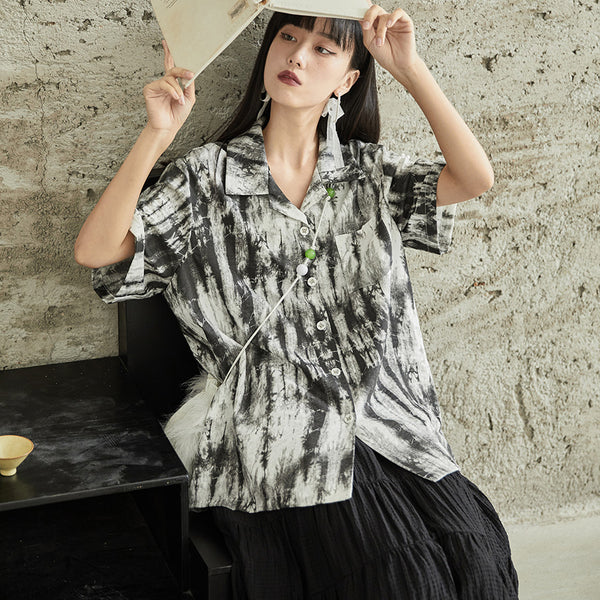blouse smoked in gray rain