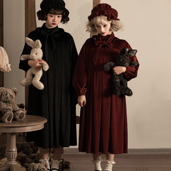 Velvet dress of a young lady in a fairy tale world
