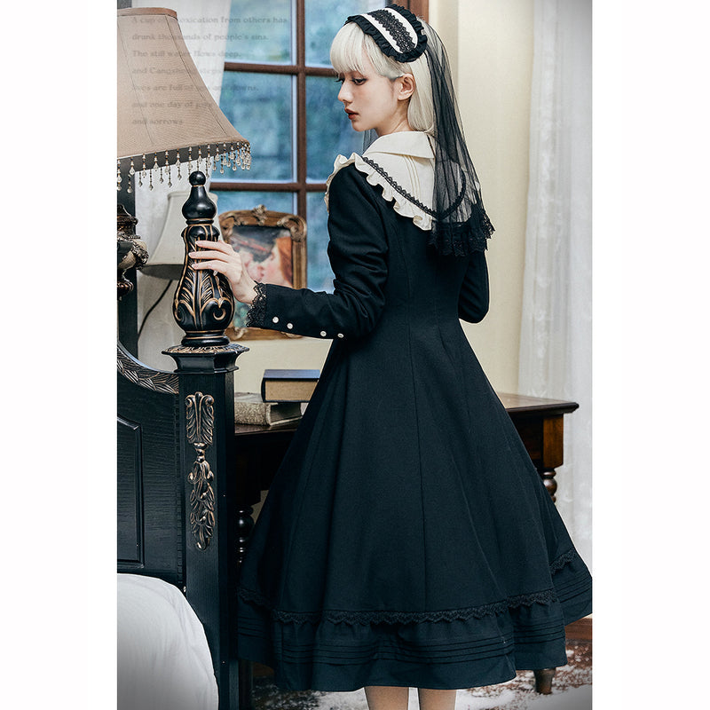 Black Butler's Lady Embroidered Dress, Short Jacket, and Strap Apron [Scheduled to be shipped in mid-April 2023] 