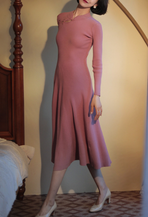 Chinese Knit One Piece for Court Ladies (A Line Type)