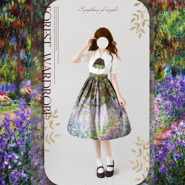 Monet's Garden, Iris Classical Skirt