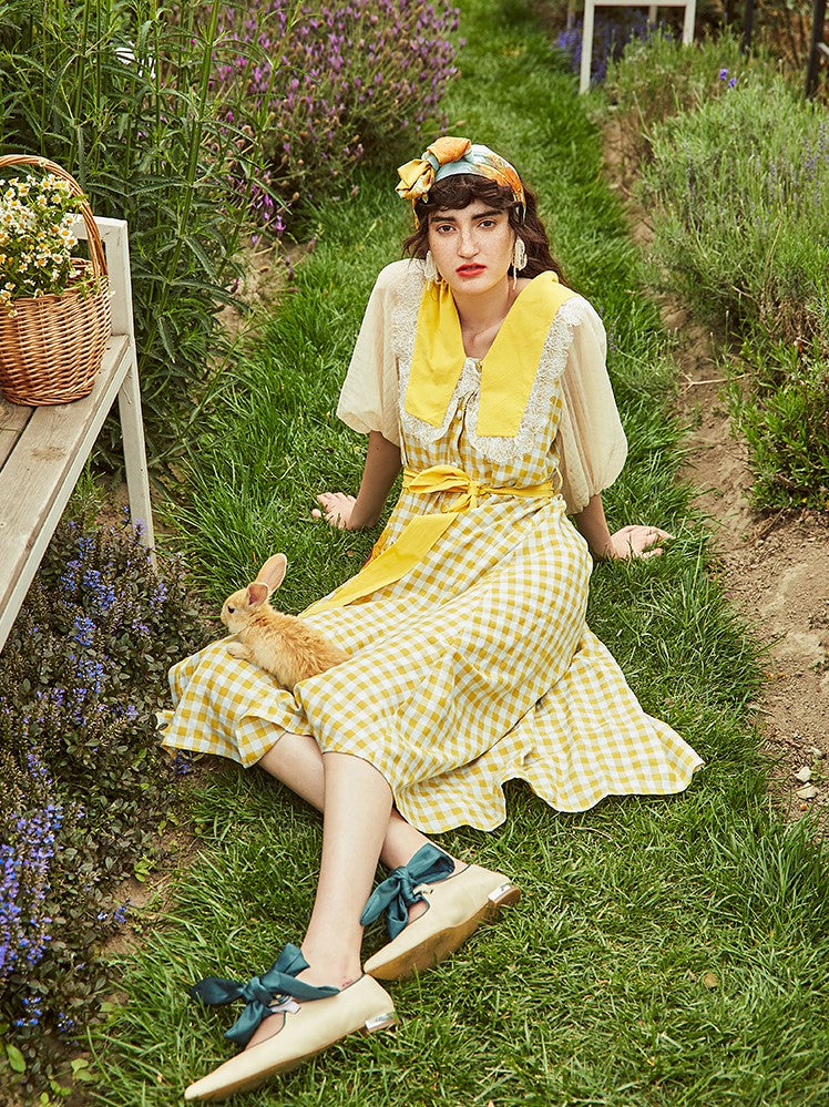 Sunflower plaid retro dress