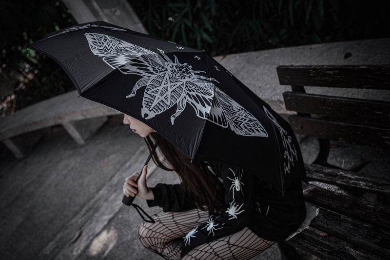 Twilight Moth Pattern Folding Umbrella