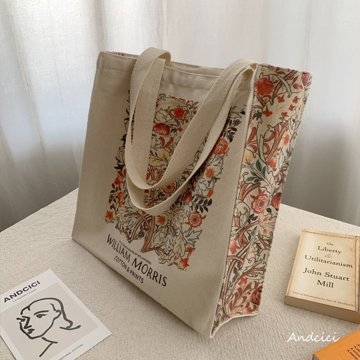 William Morris Flower Pattern Tote Bag