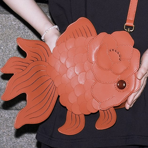 Goldfish camellia shoulder bag