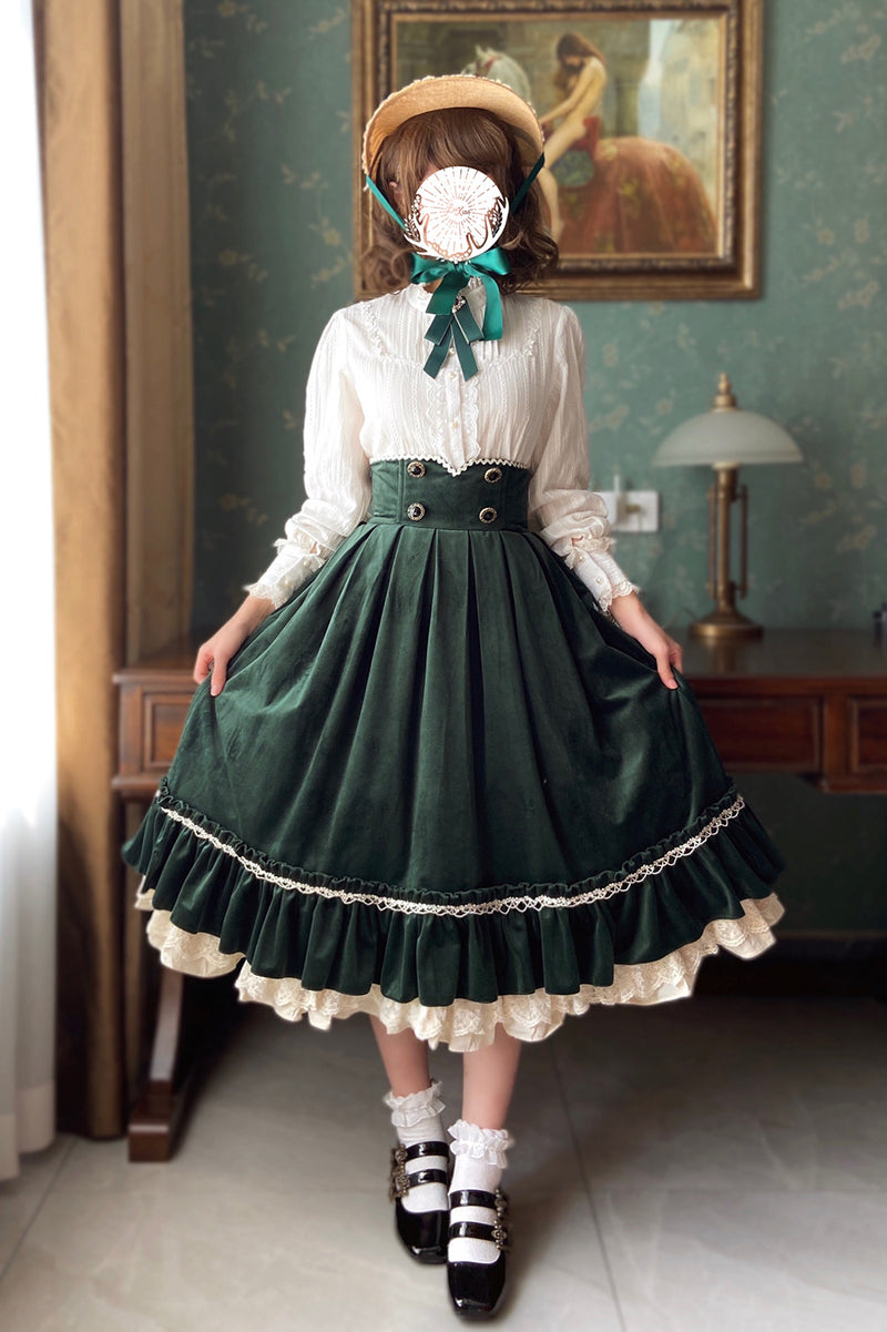 English Literature Girl's Elegant Frilled Skirt