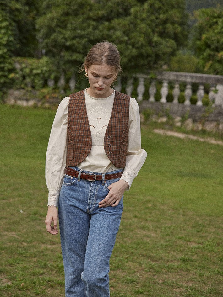 British classical plaid vest